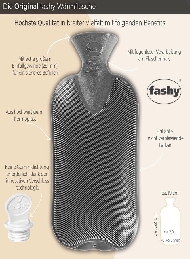 Fashy Hot Water Bottle with Fleece Cover Red 2.0L - Image 2